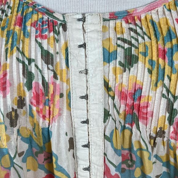 Free People Women’s Floral Racerback Tunic Length Boho Cami Tank Blouse Medium - Picture 11 of 15